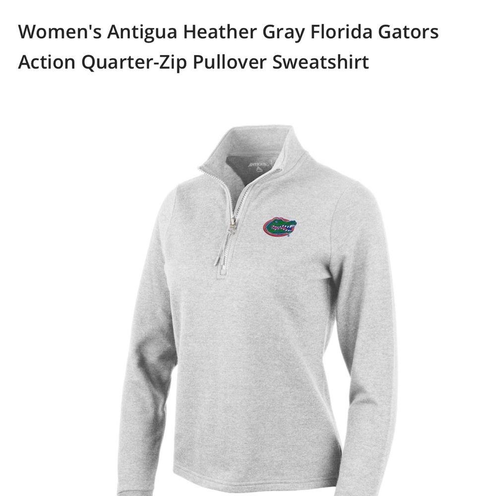 Women's Antigua Heather Gray Florida Gators
Quarter-Zip Pullover Sweatshirt